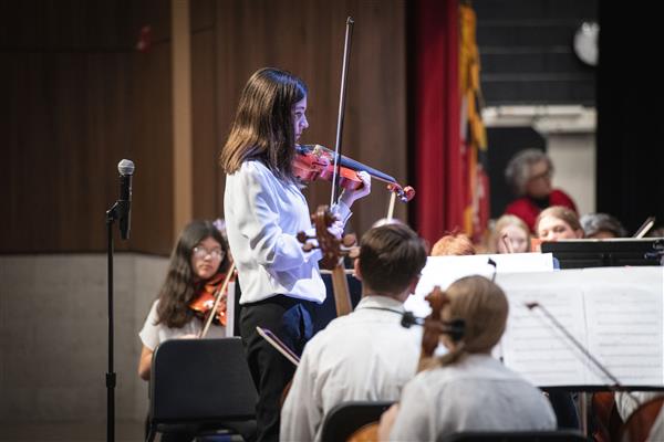 Students performing at the 2023-2024 All County Orchestra Concert